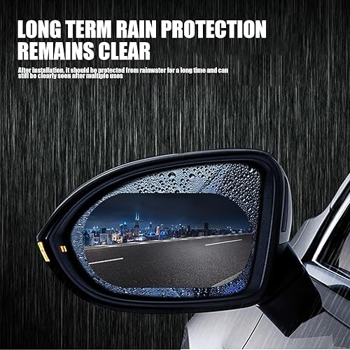 Miniatura 5 de 4 piezas de película para espejo retrovisor de automóvil para una conducción segura, 3.9 pulgadas x 5.9 pulgadas, alta definición, impermeable, nano