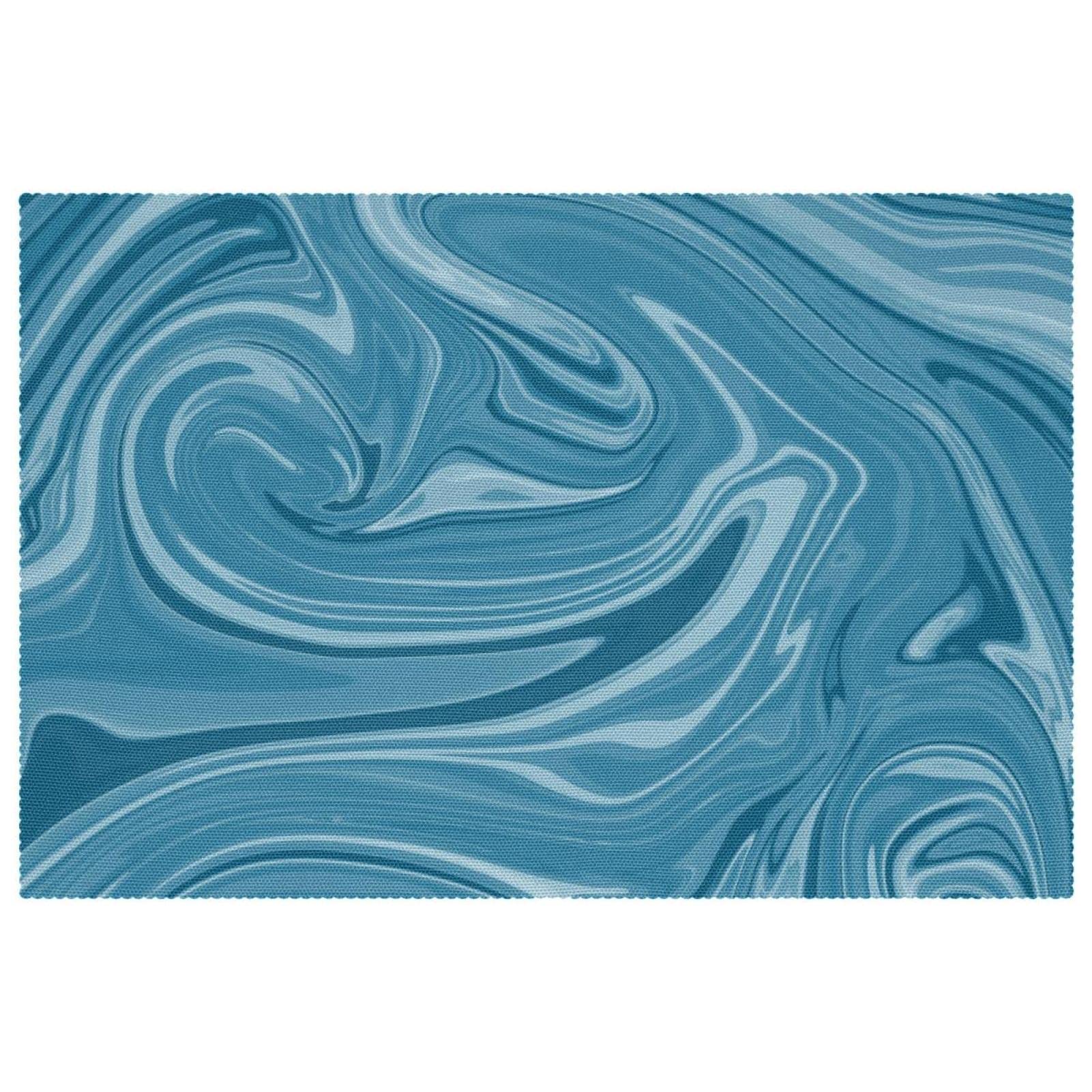 Sets de table turquoise forme vague d'eau en relief premium pour table de repas
