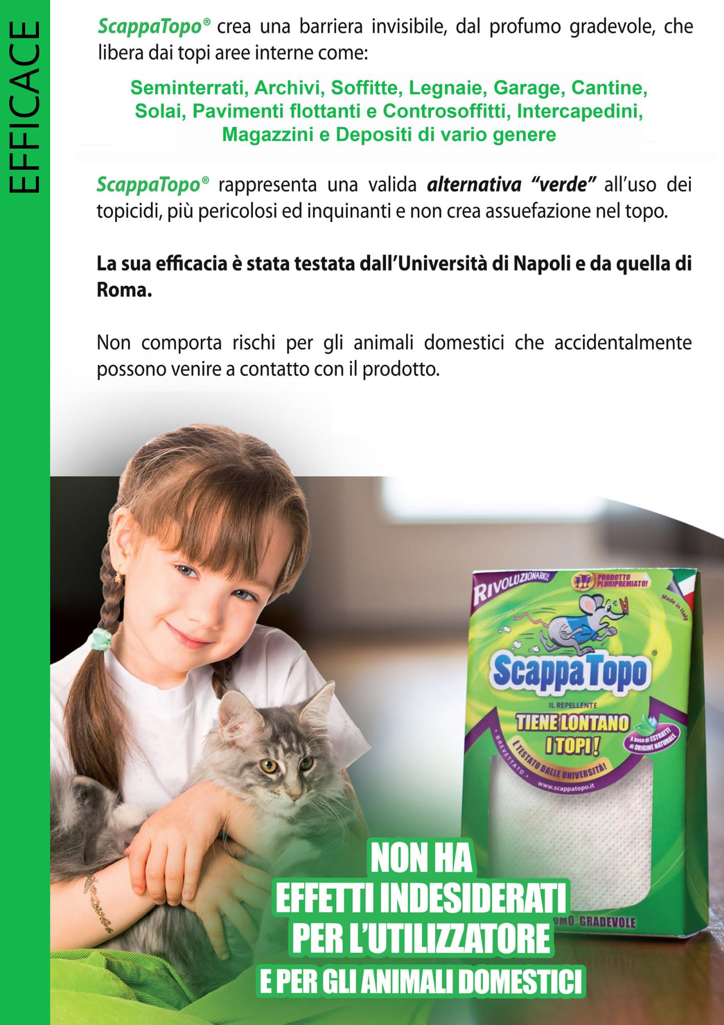 SCAPPATOPO IL BIO-REPELLENTE – Repellente Topi Naturale Forte – Dissuasore per Topi Ecologico – Alternativa a Trappola per Topi e Ultrasuoni per Topi – Confezione da 6 Pezzi da 50g