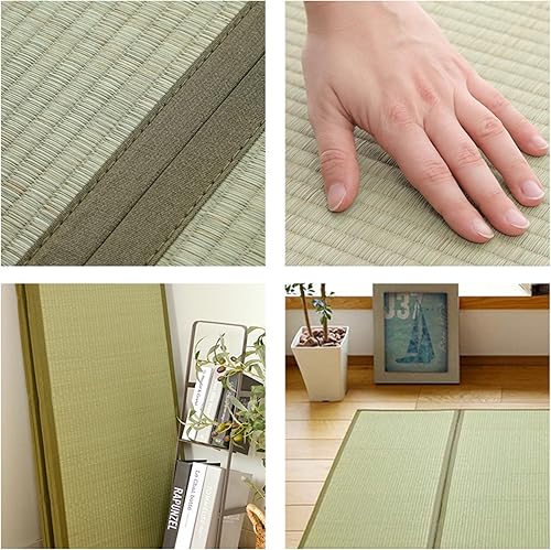 Miniatura 8 de MIINA Colchón japonés tradicional tatami, Igusa (hierba rusa), futón, 39 x 78 pulgadas (individual natural)