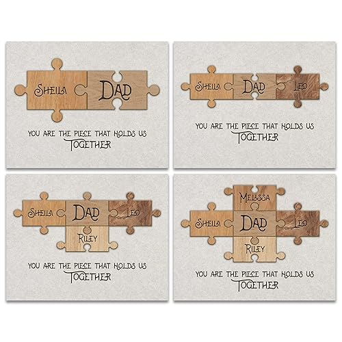 Miniatura 3 de Personal-Prints Rompecabezas para papá y niños Cartel de regalo personalizado para el Día del Padre Regalo para papá con todos los nombres de los