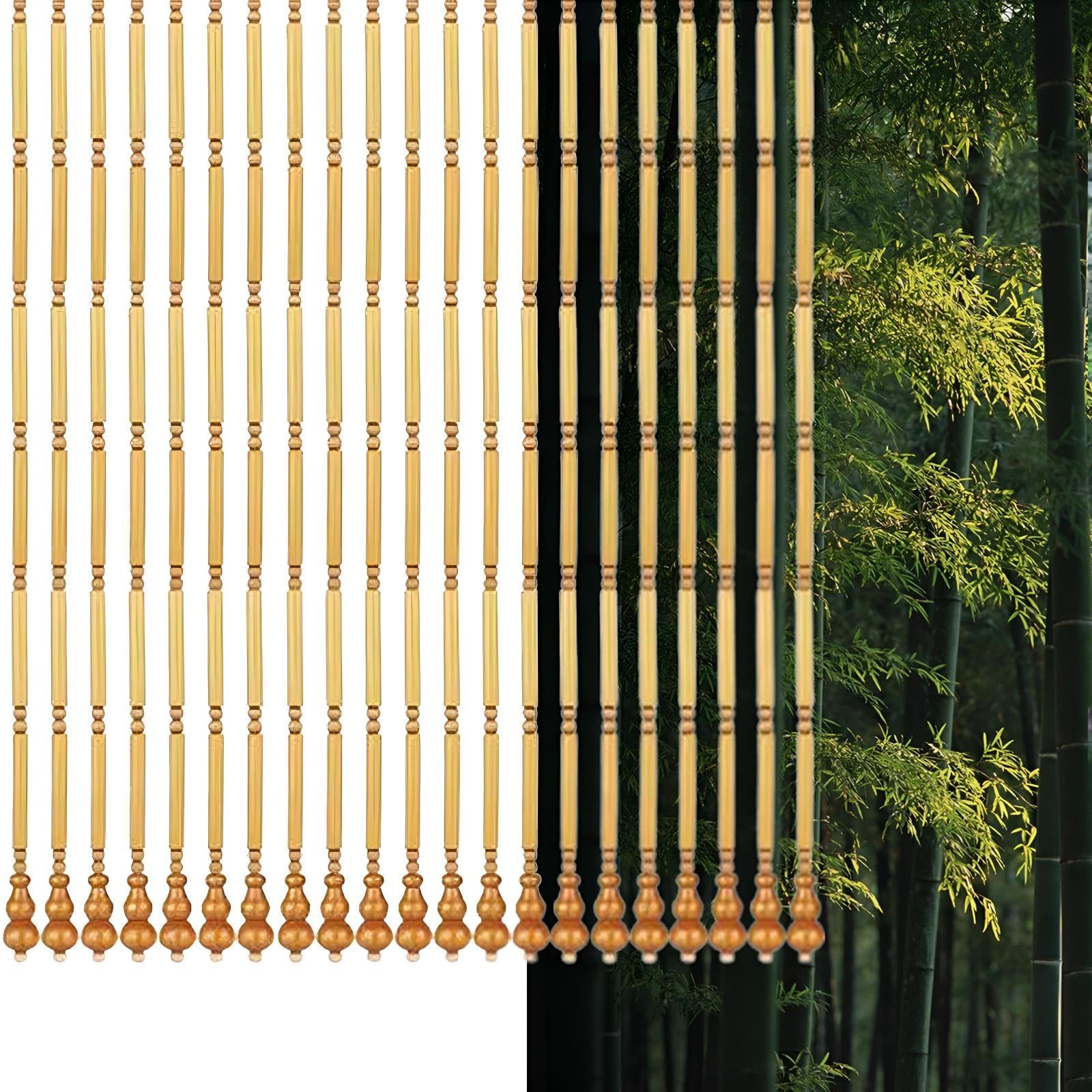 Eiauiuo Beige Bamboo Curtain Room Divider Decorative Privacy Screen For Living Room, Balcony & Window – No Drilling Fly Screen Curtain For Home Décor & Partition (, 80X1')