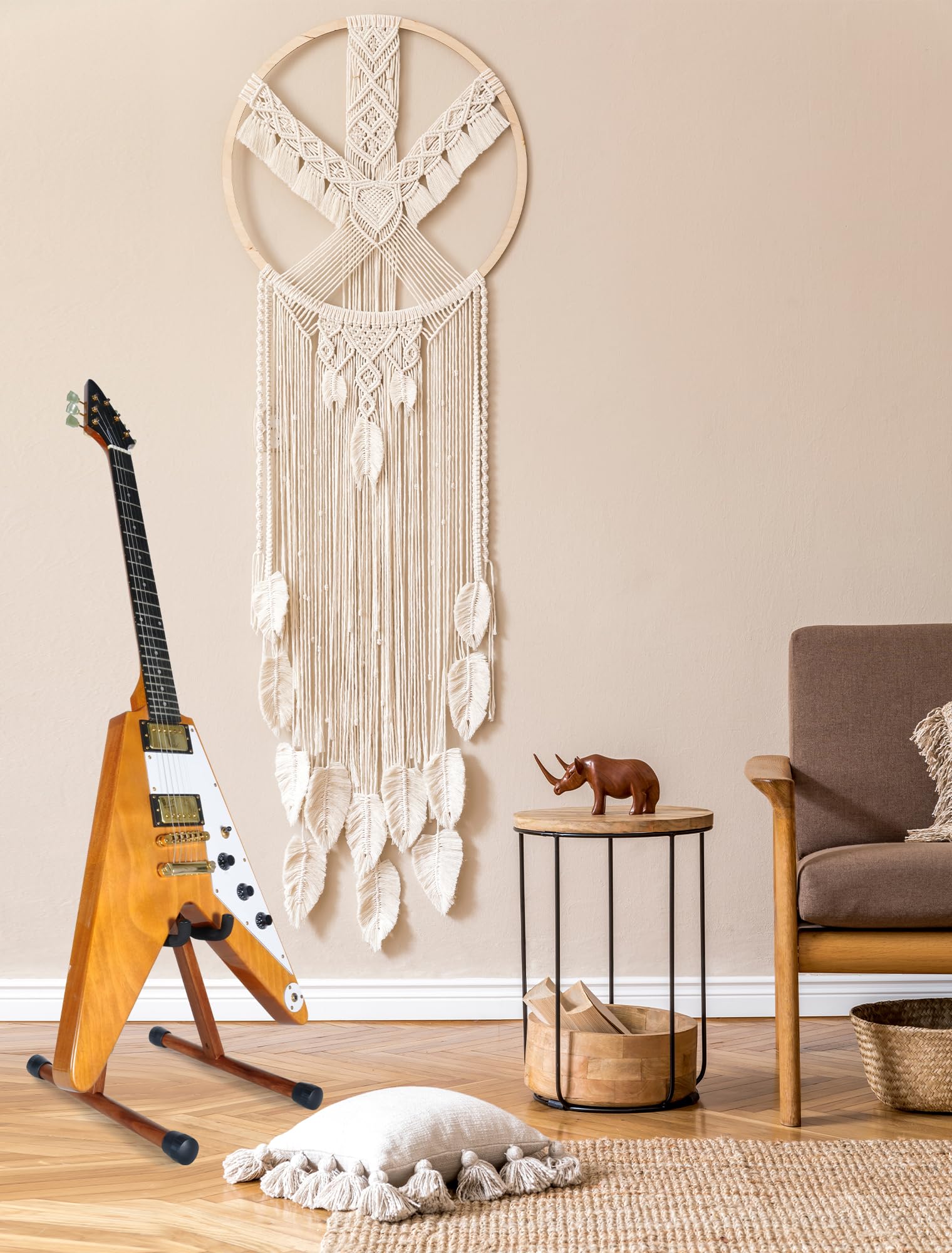 Universal E-Gitarrenständer, A-Form Bassständer mit Kippschutz & EVA-Polstern, E-Bass Halter passend für Kelly, Rhoads, Firebird, Explorer, Strandberg & extreme Formen, für Studio & Bühne