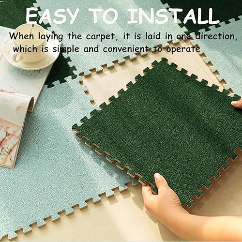 Miniatura 3 de Tapete cuadrado de 12 x 12 pulgadas, 12 unidades, antideslizante, lavable, esponjoso, suave, de espuma de rompecabezas, alfombras de escalada con