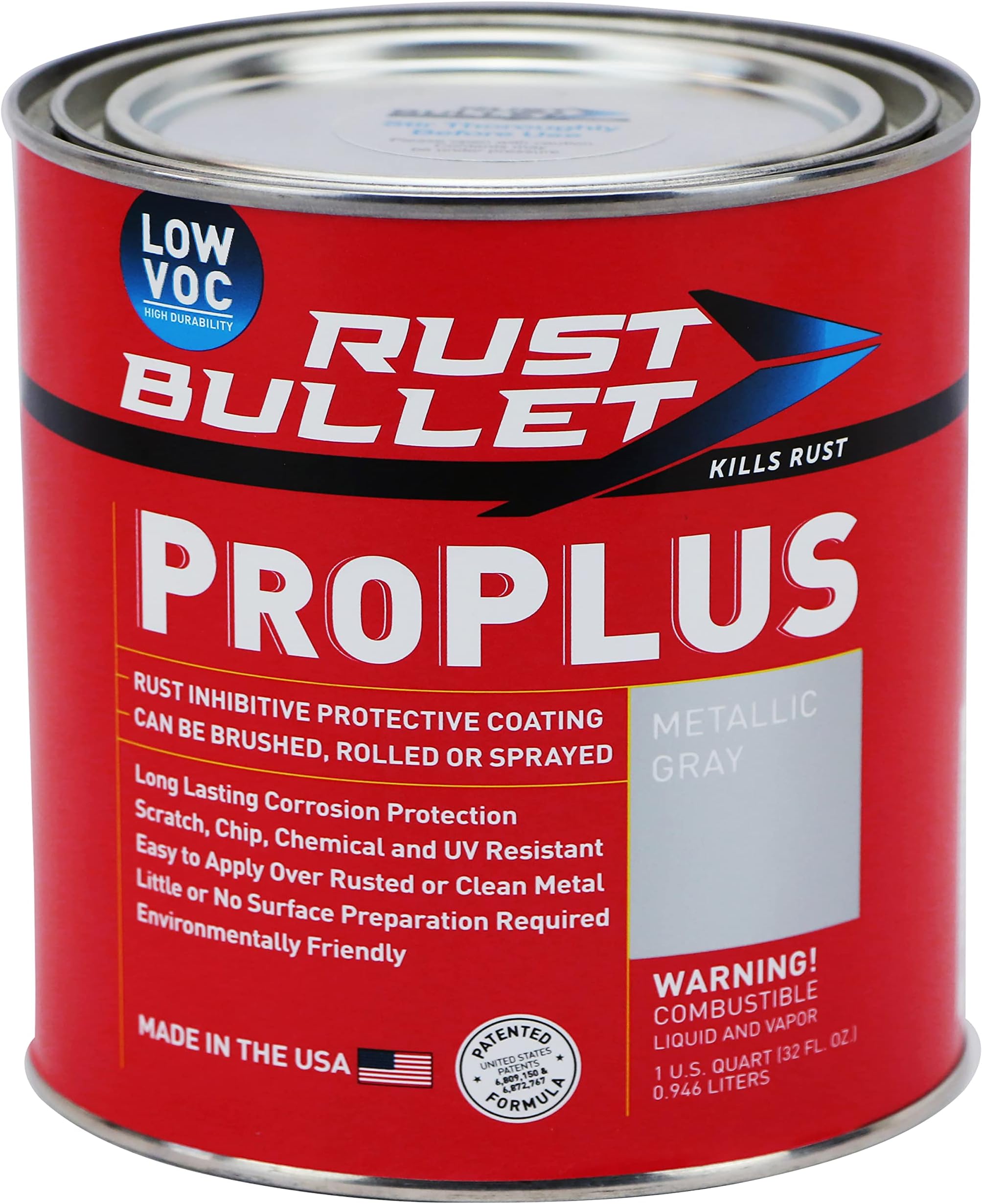 ProPLUS - Metallic Gray - 1 Quart - Low VOC Rust Inhibitor & Protective Coating, UV Resistant, Durable, Long-Lasting Corrosion Control for Metal