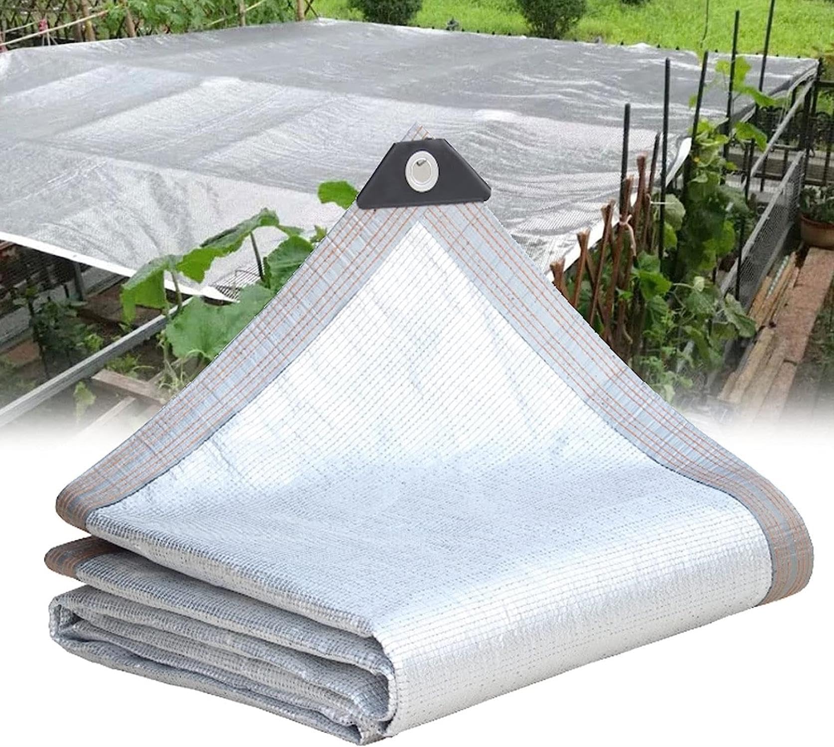 99% Heavy Duty Aluminet Shade Cloth Panels With Grommets For Sun, Reinforced Edges, Durable HDPE, For Outdoor Garden Patio Dog Car-3×10m