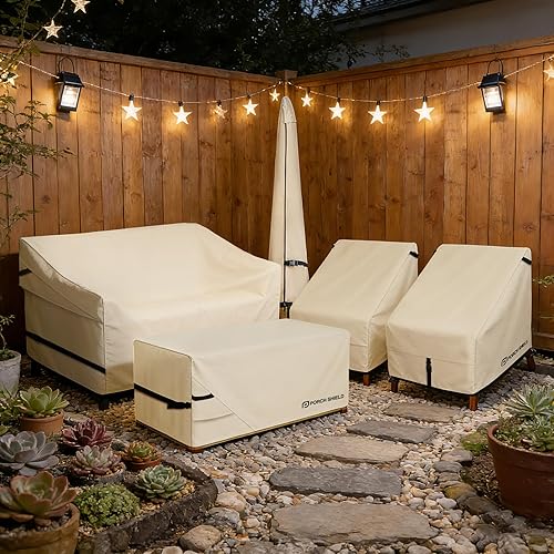 Miniatura 7 de Porch Shield Funda para sofá de 3 plazas para patio, funda impermeable para sofá de asiento profundo, 86 pulgadas de ancho x 38 pulgadas de