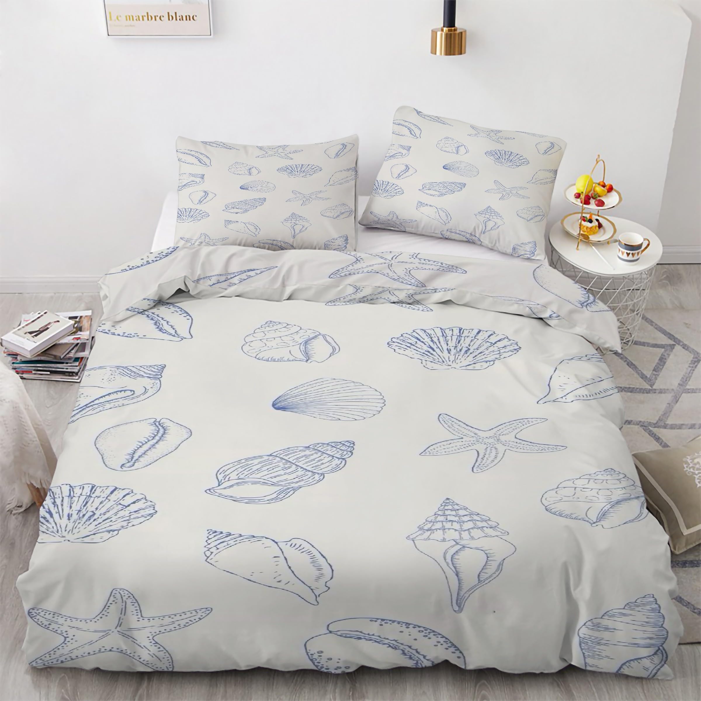 Housse couette 240x260 anti-plis en microfibre douce avec fermeture éclair