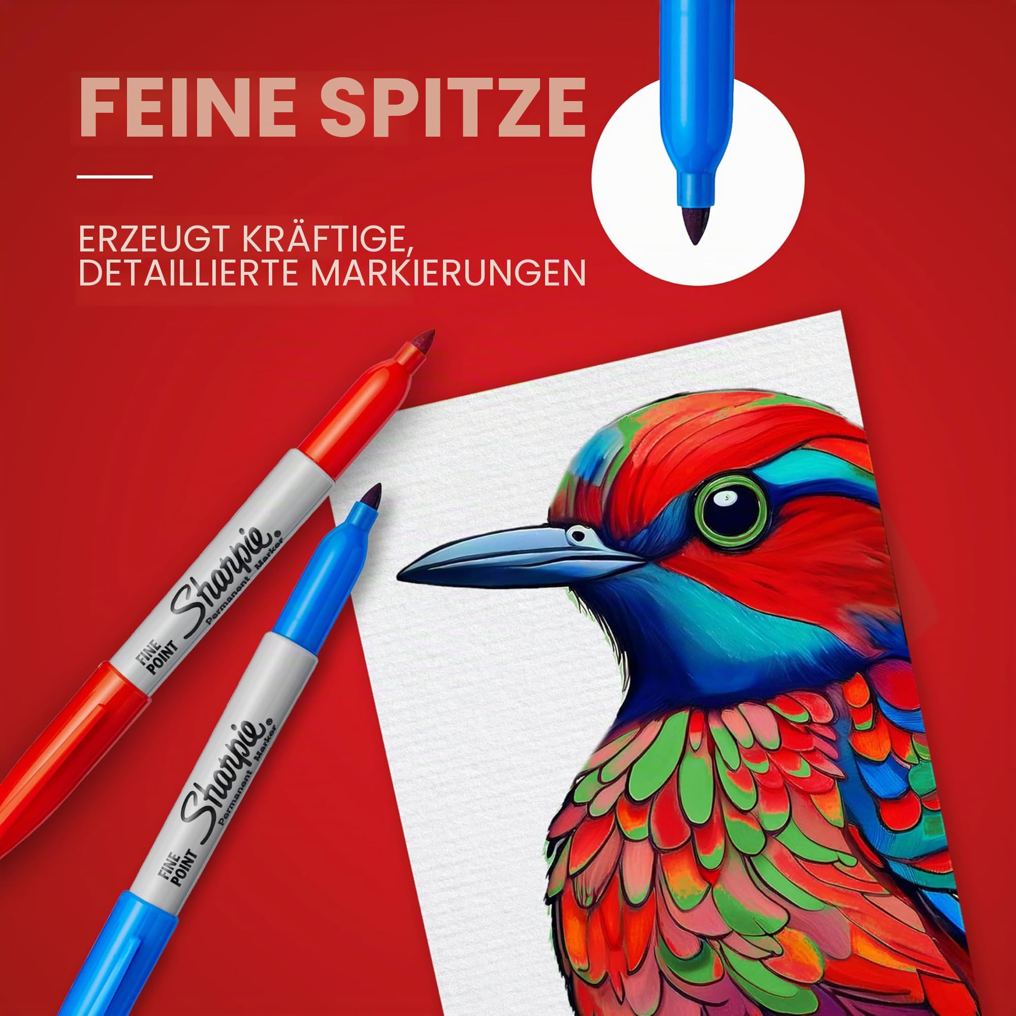 Sharpie Permanent-Marker, feine Spitze, Schwarz, 12 Stück Stock 24 Stück verschiedene Farben