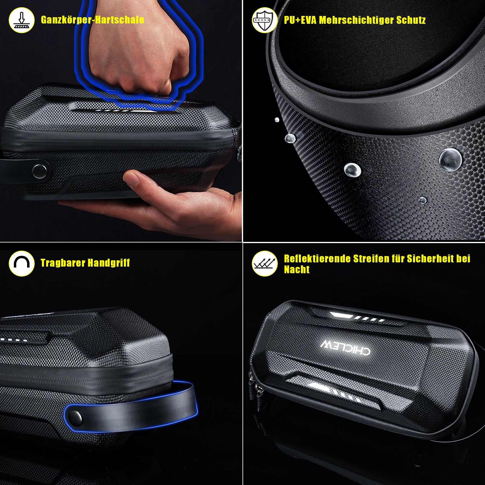CHICLEW Scooter Tasche für Roller, Rollertasche Front Tube Bag Groß Lenkertasche Wasserfest, Vordertasche für Elektroroller Xiaomi MI Mijia M365 Sedway Ninebot E ES1/ES2/ES3/ES4