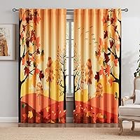 Vista 19 de FMFUNCTEX Cortinas 100% opacas, color oro blanco, árbol para sala de estar, cortinas de 84 pulgadas de largo, paneles con patrón de ramas