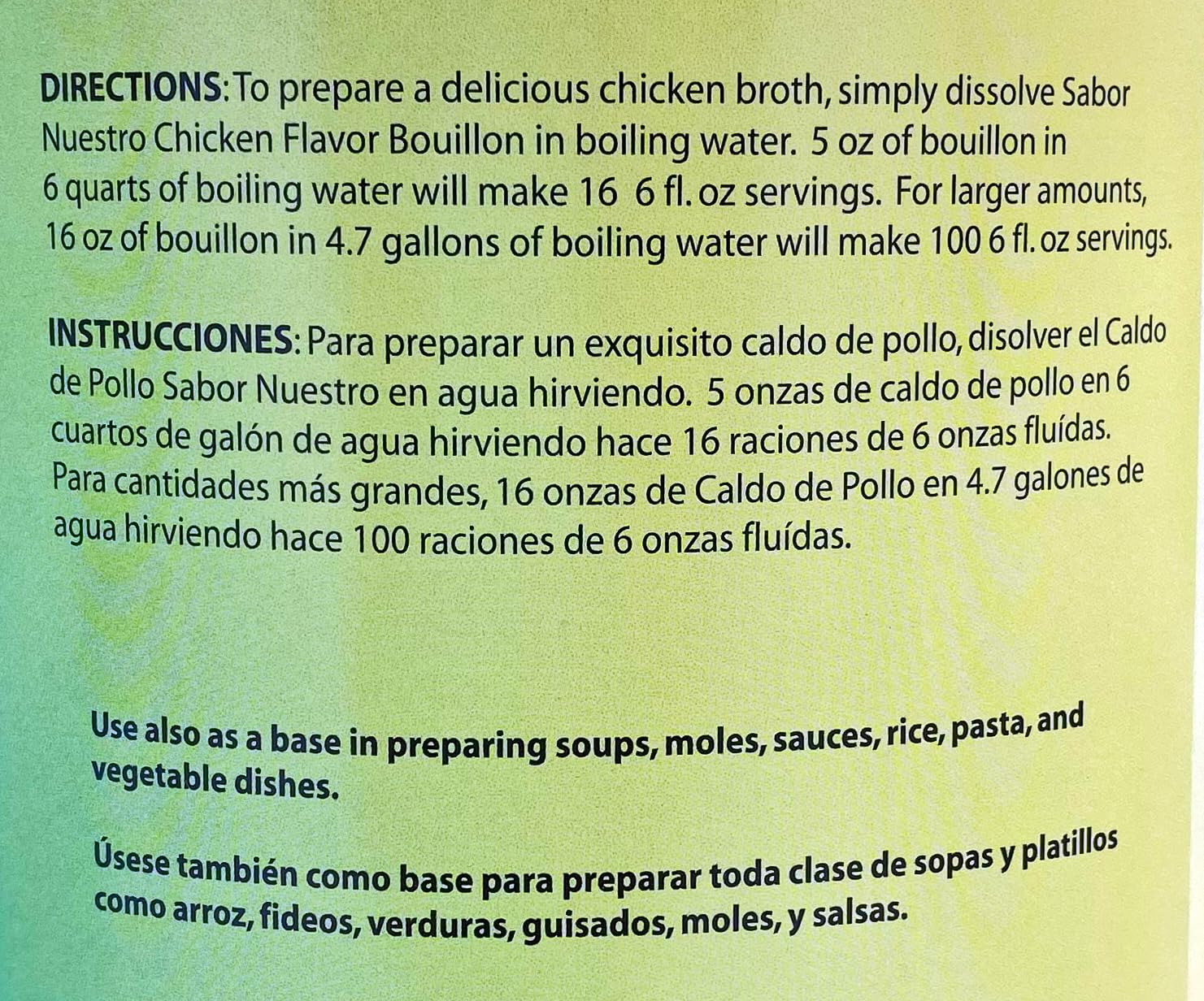 Sabor Nuestro: Chicken Bouillion 7.9 lb.