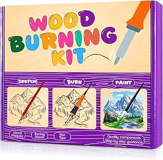 Wood Burning Kit for Beginners – Complete Pyrography Tool Set with Adjus...