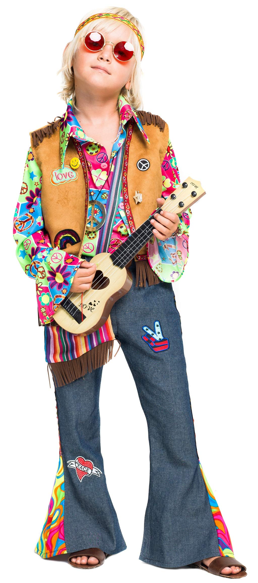 chiber Disfraces Disfraz de Hippie Deluxe para Niño (5 años)