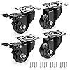 Holdfiturn 4Pcs Castor Wheels 100mm Rubber Swivel Castor Wheels 600kg
