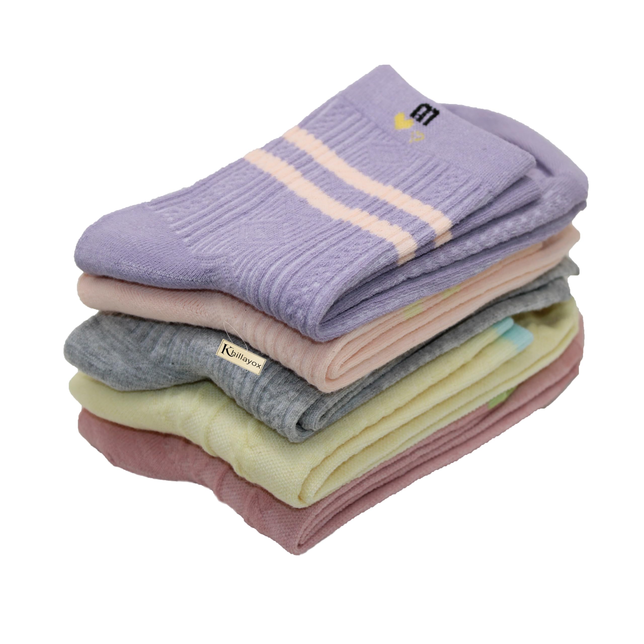 Killayox Women's Cotton Breathable Ankle Length Socks | Multicolor Comfortable, Anti Microbial Solid Color Socks For Women And Girls Combo of 5_Free Size-image-44