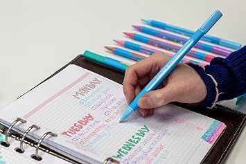 Schneider Slider Edge Pastel XB (Extra Broad) Ballpoint Pen, 1.4 mm, Light Blue Barrel, Baby Blue Ink, Box of 10 Pens (152230)