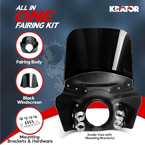 Miniatura 2 de Kit completo de parabrisas y carenado de motocicleta, parabrisas Road Warrior, compatible con Harley Davidson Dyna y Softail, accesorios de