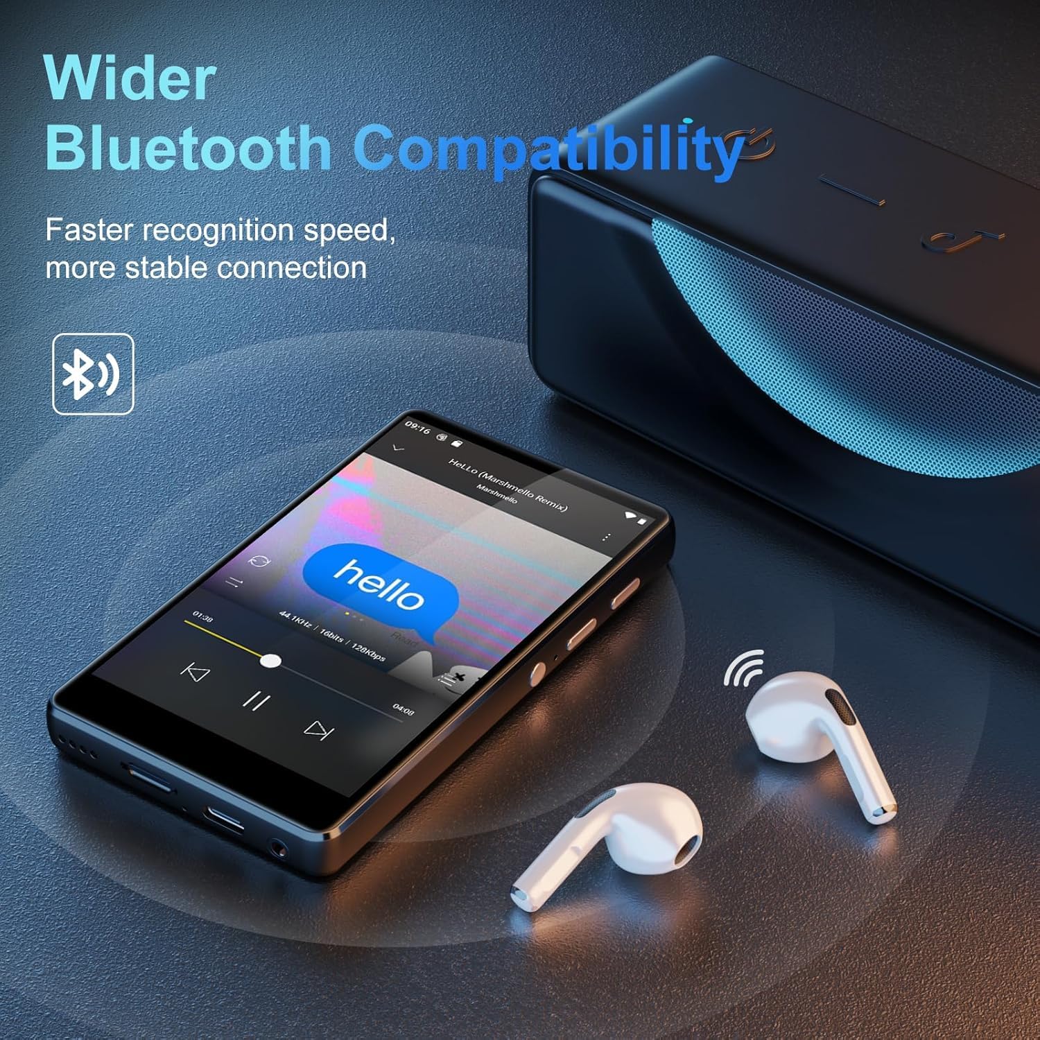 SWOFY 80GB MP3 Player mit Bluetooth und WLAN, 4,0-Zoll-Touchscreen, MP3 & MP4 Player Android mit Spotify, Pandora, Amazon Music, Libby, Audible, Browser, Erweiterung bis zu 1TB (Schwarz)