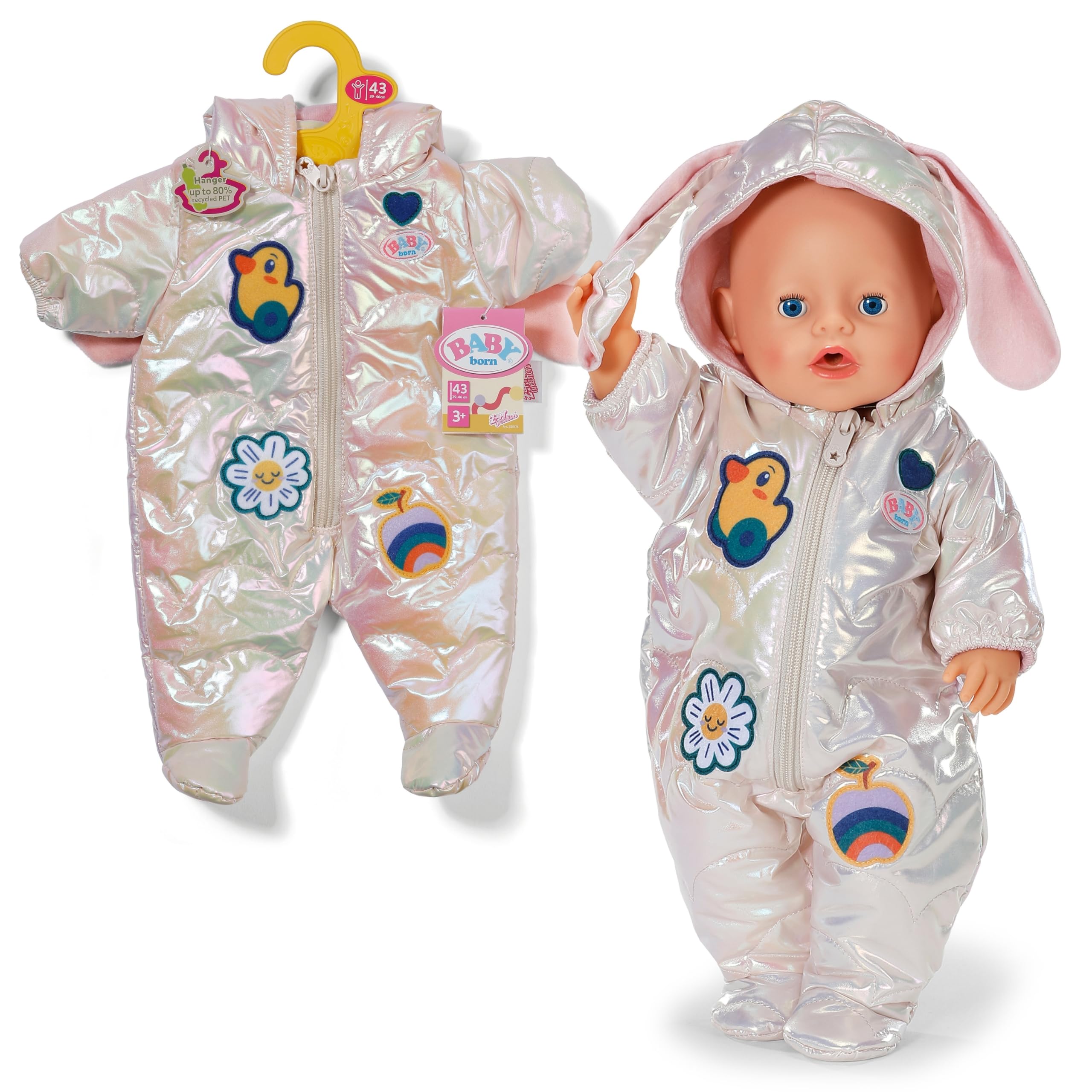 BABY born Snowsuit with Bunny Ears – Doll Clothing – Doll Accessory for 43 cm Dolls