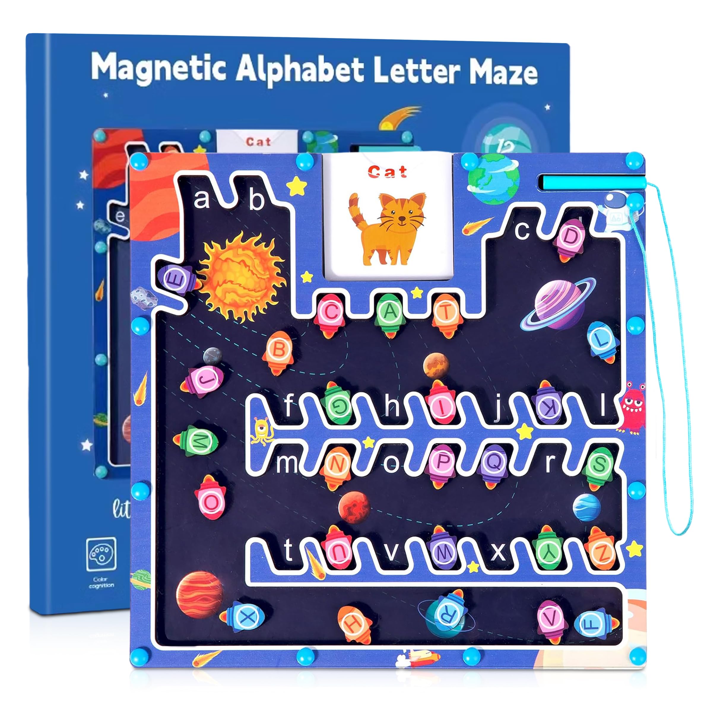 Magnetic Alphabet Maze, Montessori Toy for Early Development, 3+ Years Old toys for boys and girls, Educational Fine Motor Skills Toys, Activity maze board, Birthday Gift for Kids