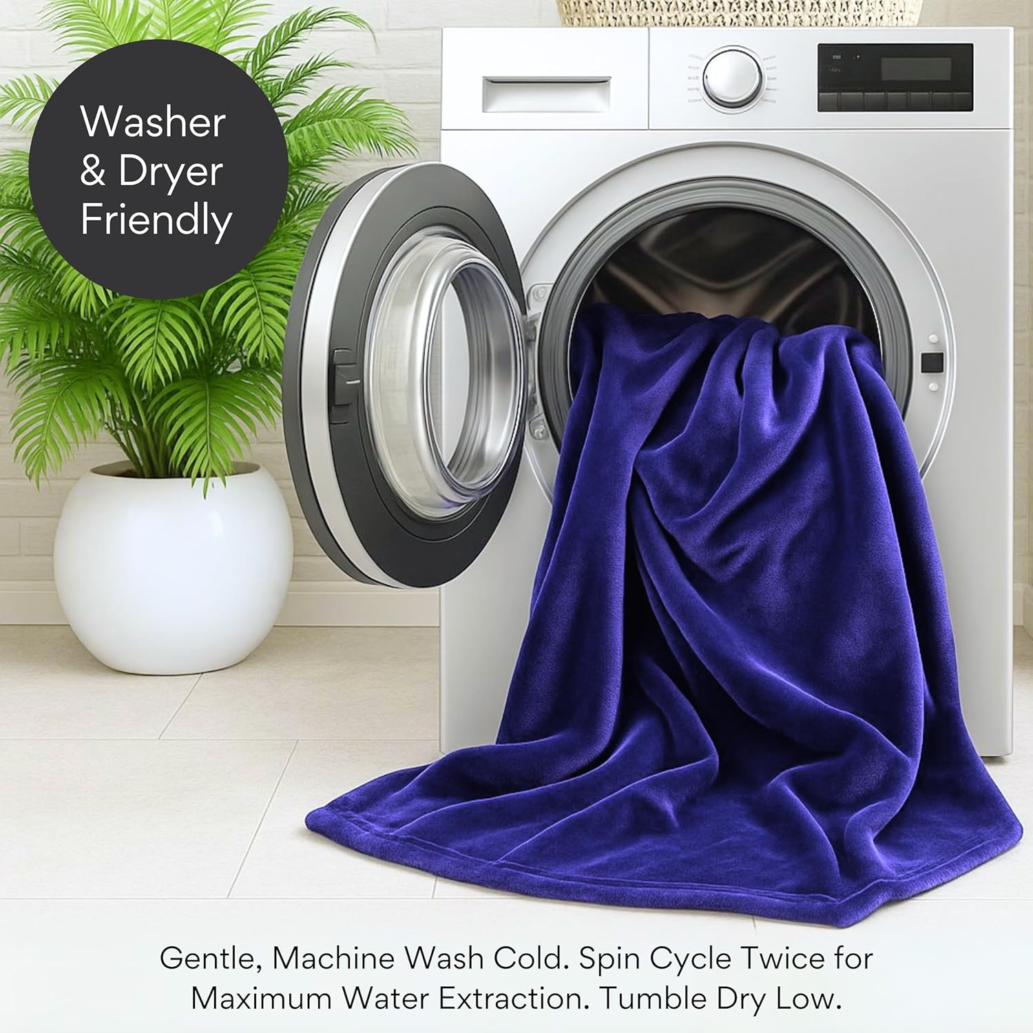 Waterproof Blanket King Size (Indigo, 82x82") Absorbent, Leakproof Fleece Protector for Bed, Couch - Water Proof and Stain Resistant, Plush Throw Blankets, Moisture Repellant Top Cover, Sherpa Throws - Image 8