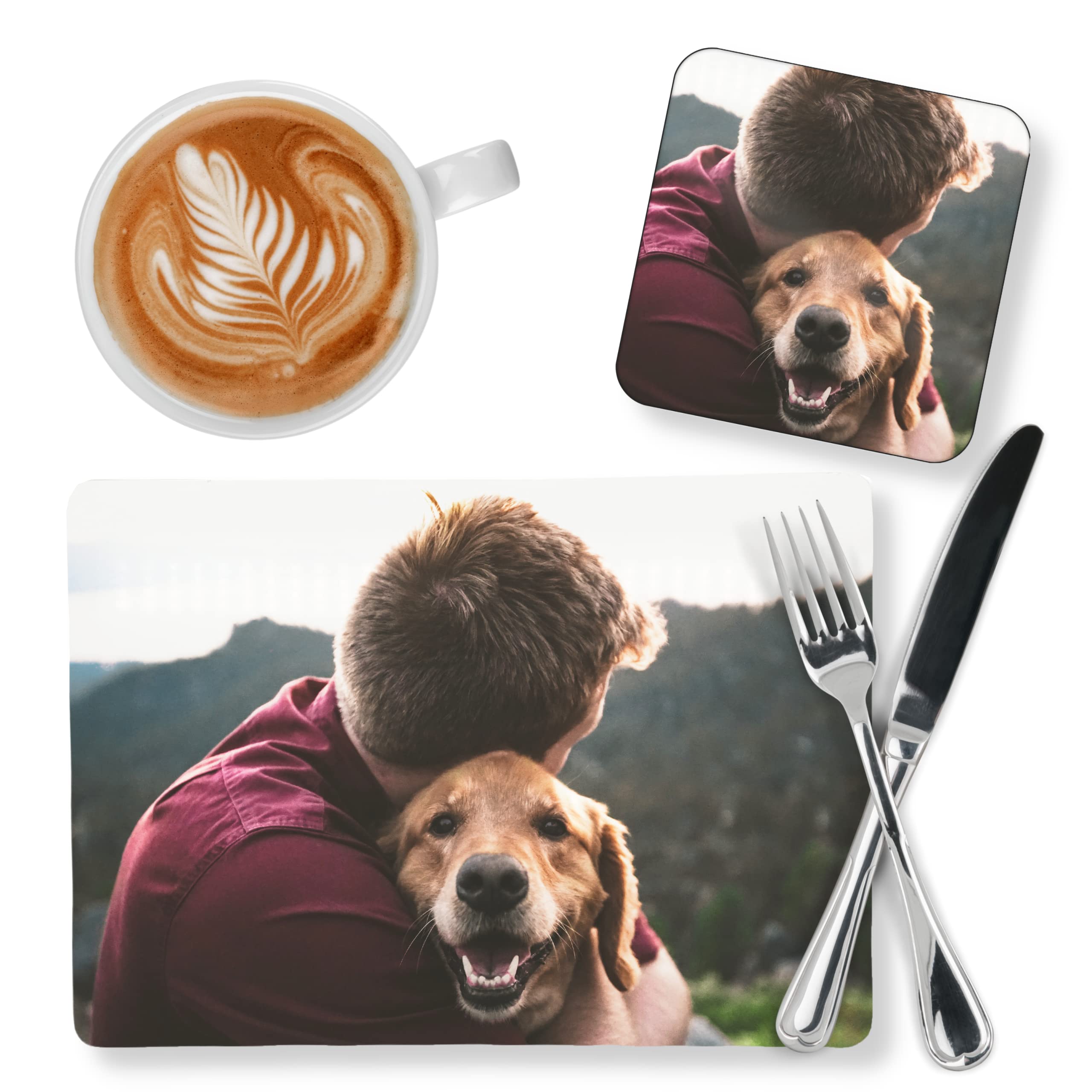 1 Placemat and 1 Coaster Design Your Own Custom Personalised MDF Cork Bundle Kids Girls Boys Home, Birthday, Ideas