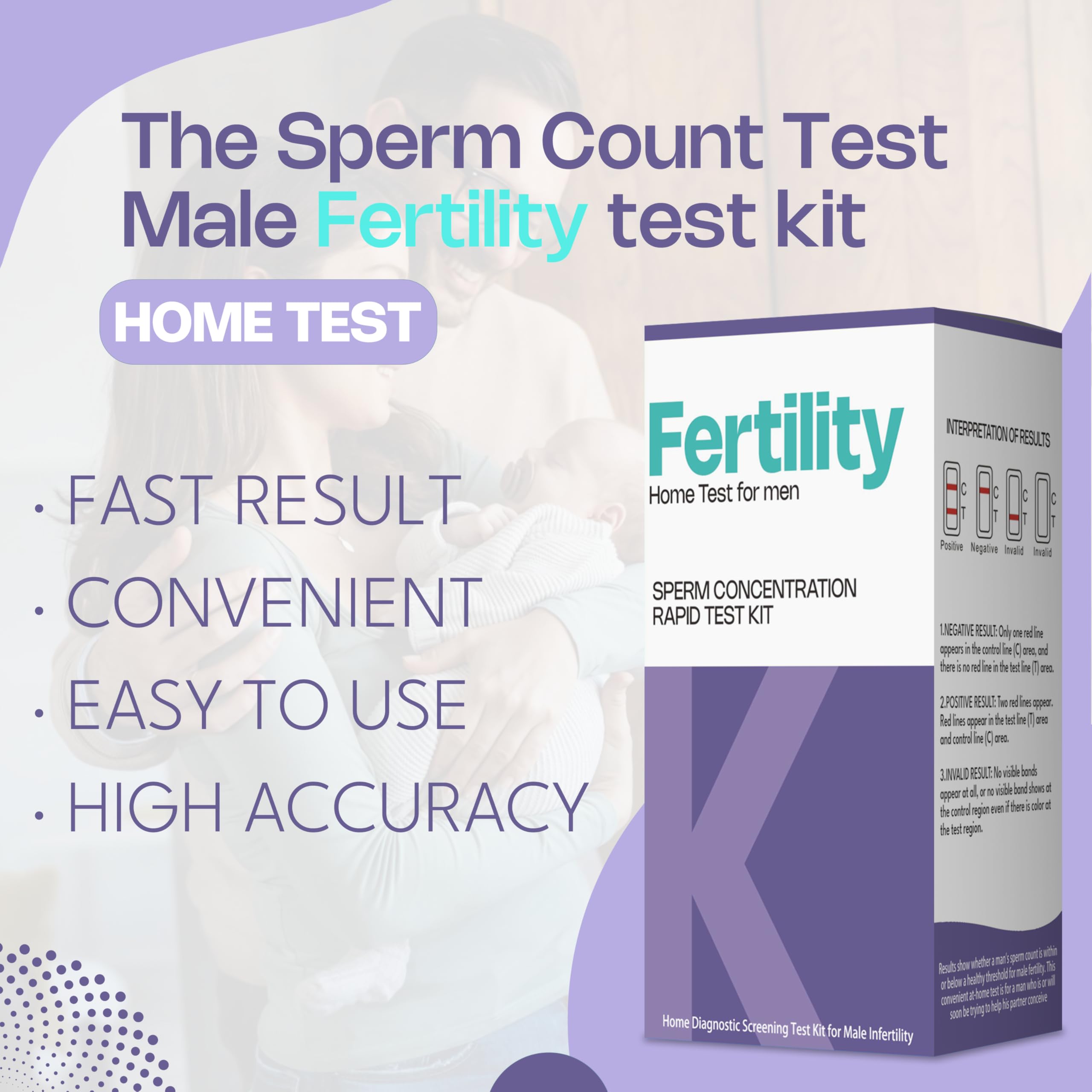 Trak Plus Male Fertility Testing System Fertility Home Test Kit for Men- Shows Normal or Low Sperm Count- Easy to Read Results-Convenient, Accurate, Private