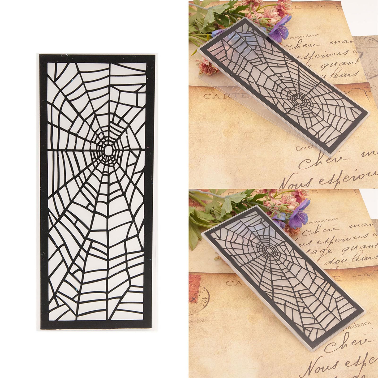 FeiYeup Embossing Folder Spiderweb Embossing Paper Craft Scrapbooking Templates for Christmas Card Making Embossing Folder