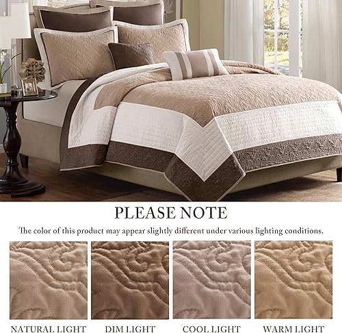 Miniatura 7 de Madison Park Attingham - Juego de edredón reversible, colcha transpirable para todas las estaciones, capas de ropa de cama ligeras y acogedoras,