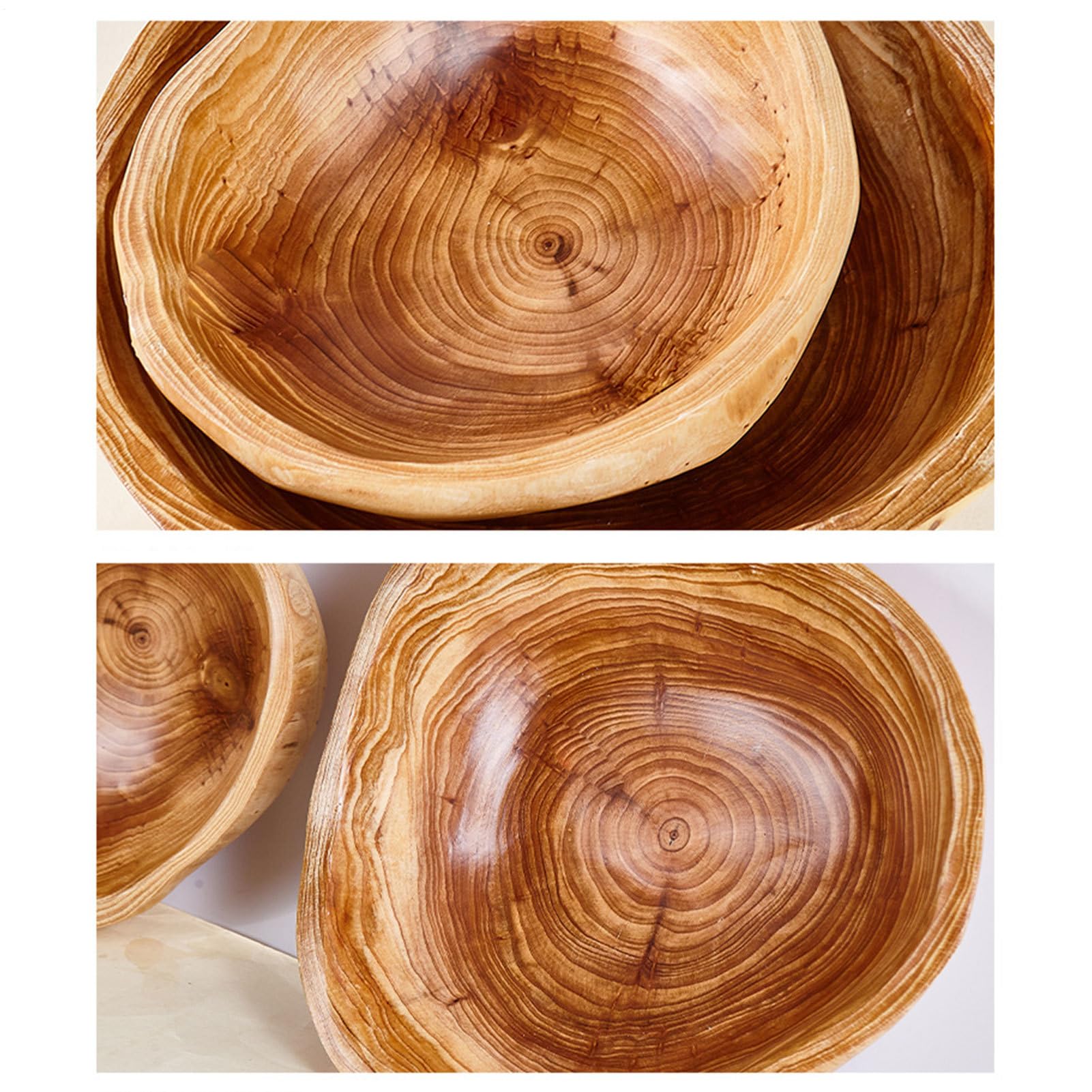 per frutta e verdura, vassoio da portata in legno, 30 cm, insalatiera in legno lucido di alta qualità con design rustico per cucina, tavolo, sala da pranzo, soggiorno, ufficio