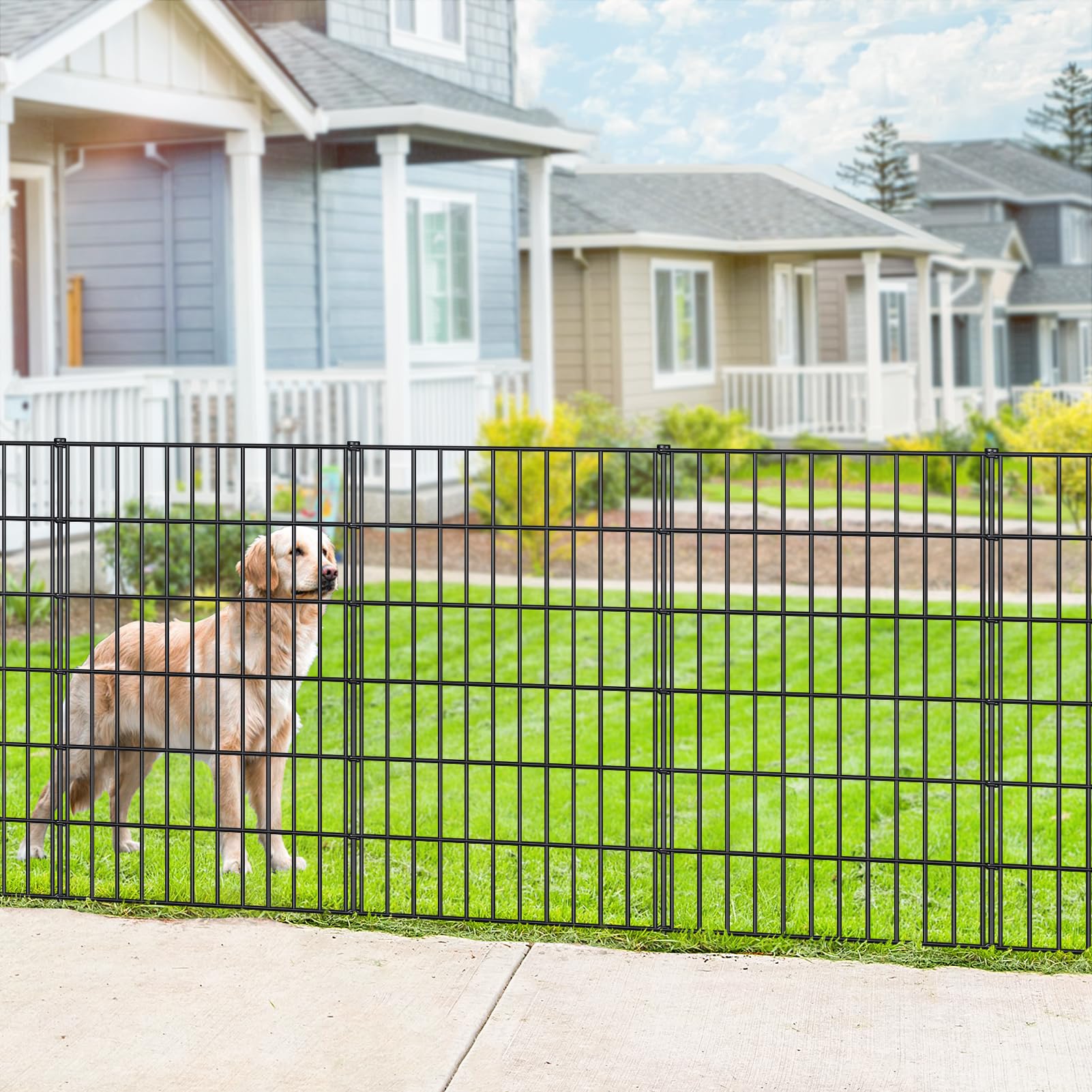 FOREHOGAR Metal Garden Fence 40 in 5 Panels
