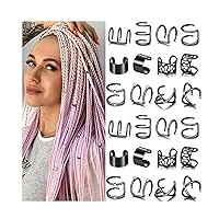 Vista 9 de NAISKA 24 piezas de joyería para el cabello con diamantes de imitación de cristal para trenzas, rastas, trenzas de cabello, puños de metal sin Dorado