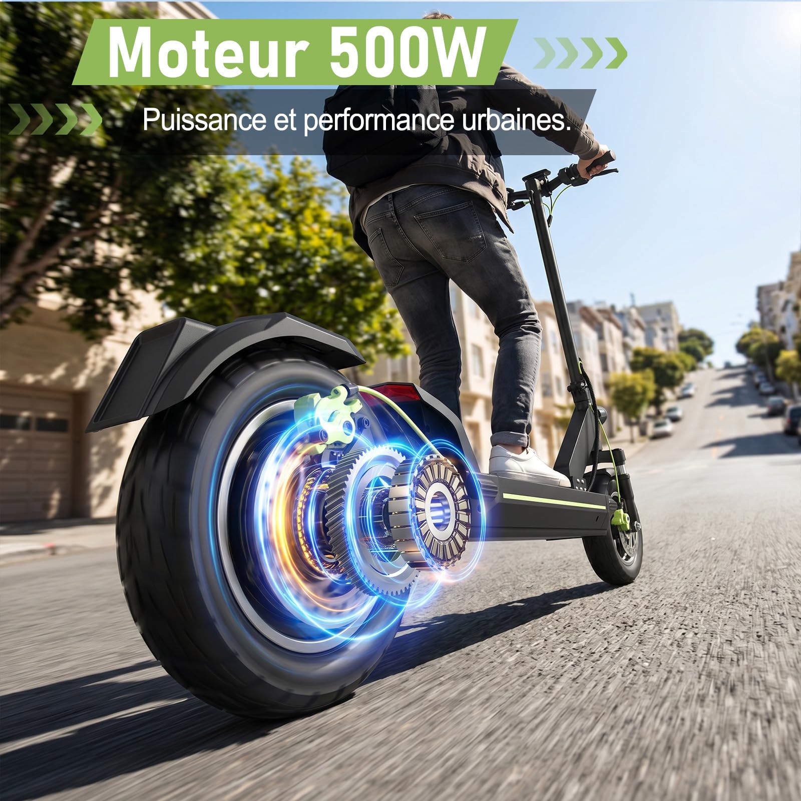 TODIMART Trottinette Électrique Adulte, Jusqu’à 55-80 km, Batterie 48V 13/18.2 Ah, Pneus Tout Terrain de 10 Pouces, Moteurs 500W/1000W*2, Double Suspension, Double Frein à Disque, Pliable