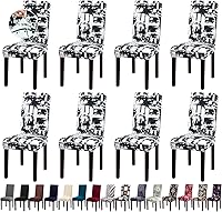 Vista 39 de Fundas de Silla de Navidad, Juego de 4 Fundas Elásticas para Sillas de Comedor, Protectores de Silla para Decoración de Navidad/Decoración del Hogar