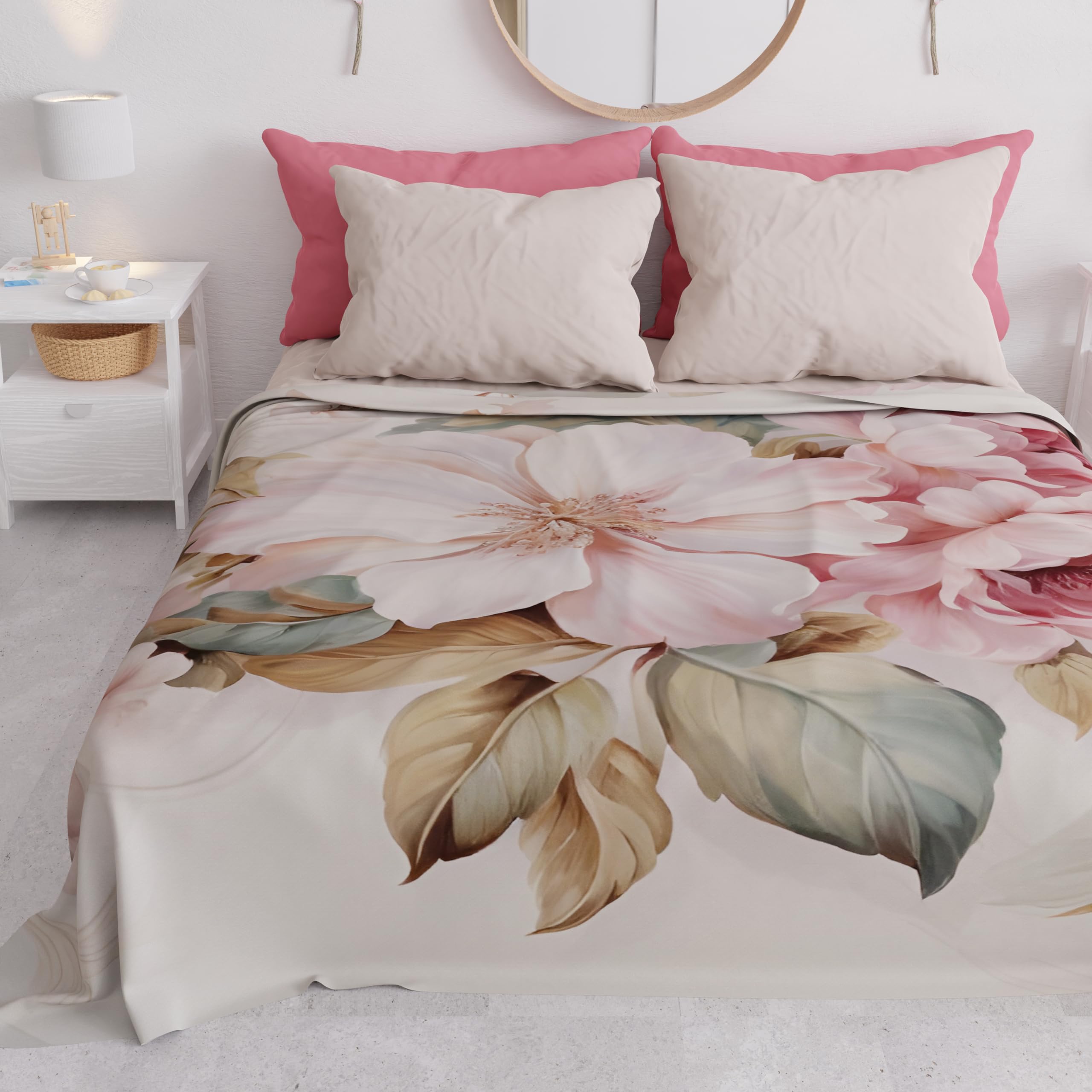 PETTI Artigiani Italiani - Spring Summer Double Bedspread Lightweight Double Bed Sheet Bedspread Provence 100% Made in Italy