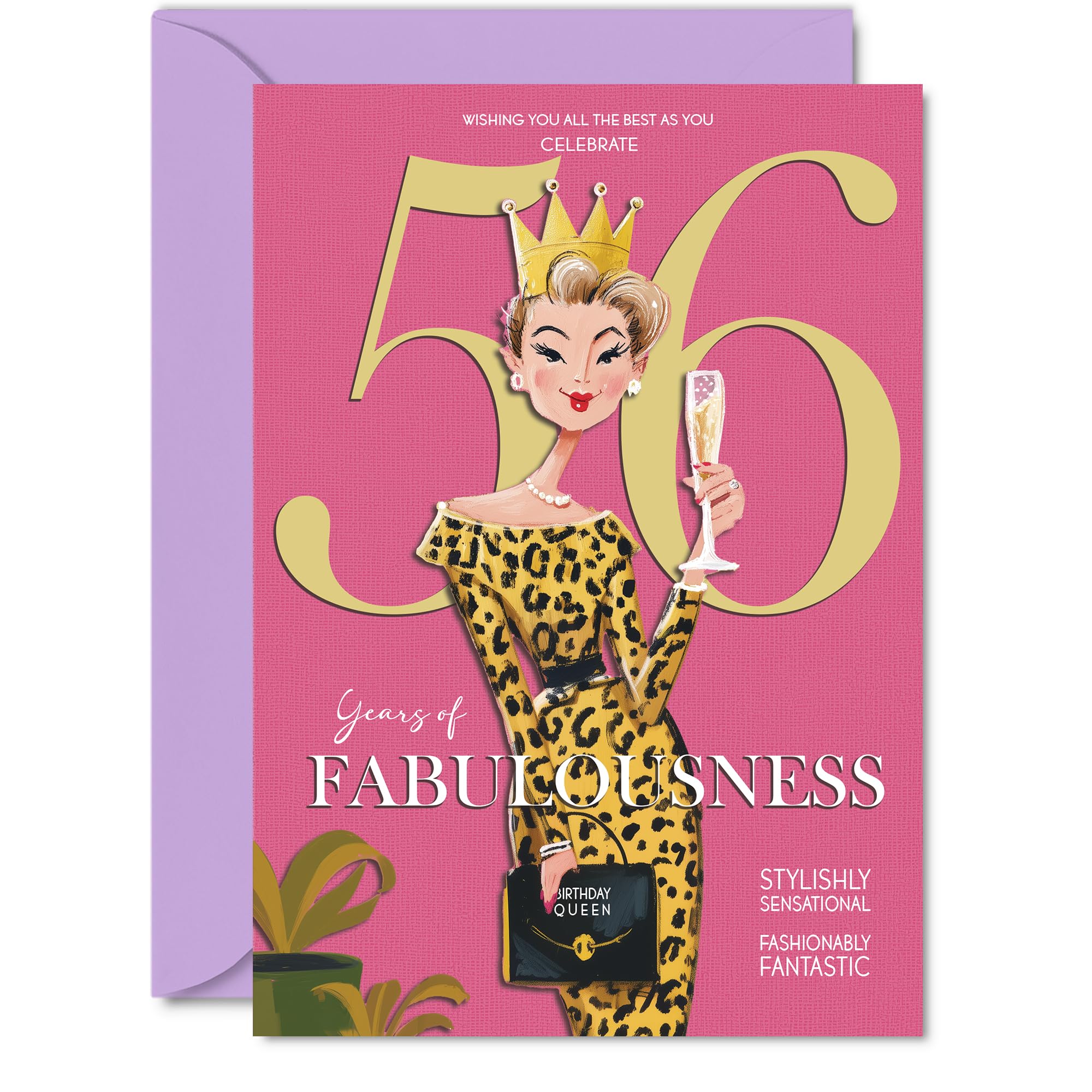 56th Birthday Cards for Women - Years Of Fabulousness - Happy Birthday Card for 56 Year Old Woman Daughter Colleague Wife Sister, A5 Bday Greeting Cards