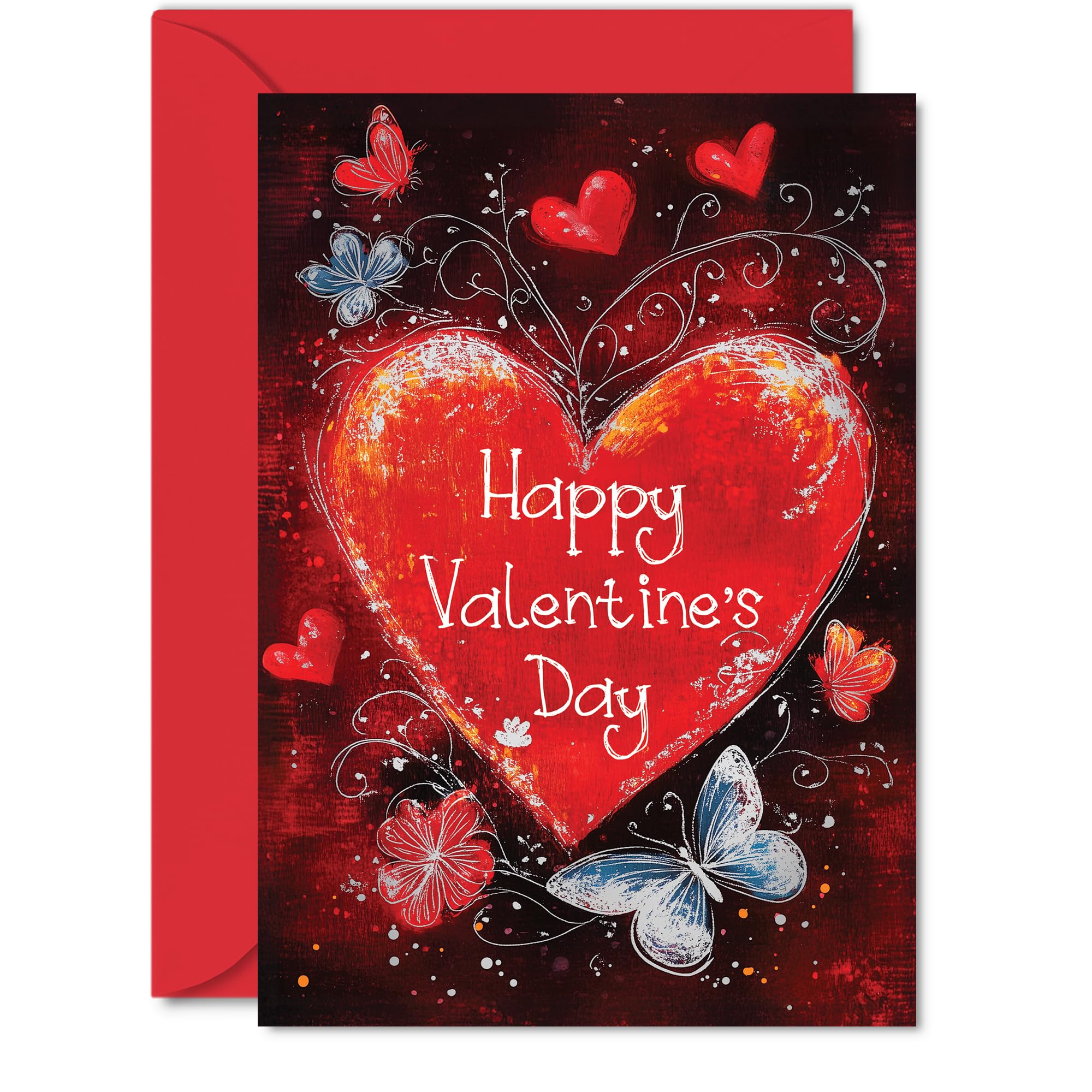 Giftzie Silver Valentine's Day Card, Love Heart, 5x7