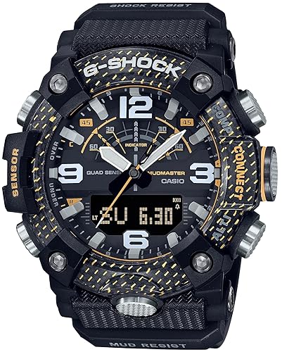 Casio G-Shock GGB100Y-1 MUDMASTER BLE - Sensor cuádruple de carbono, amarillonegro, AmarilloNegro