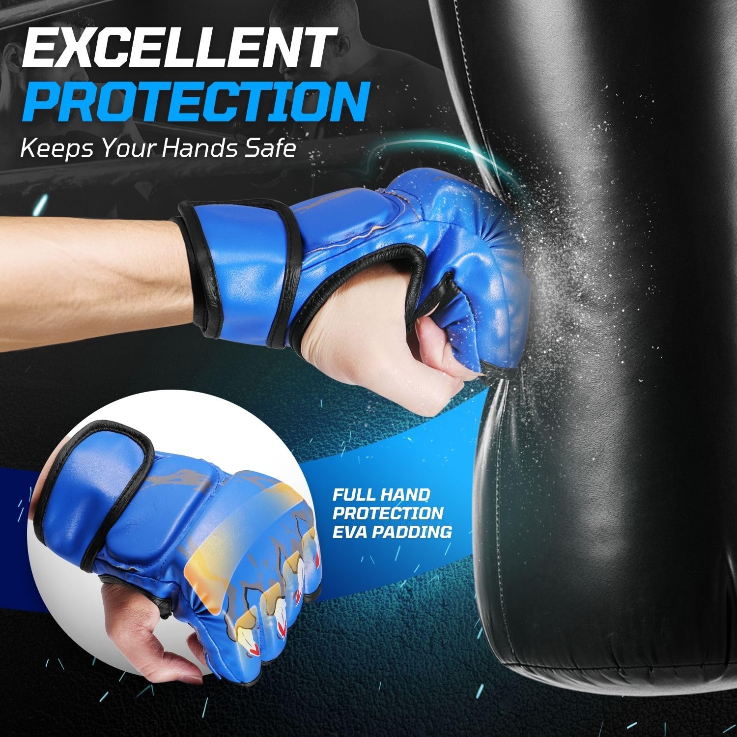 Amazon.co.jp: Flexzionハーフフィンガーボクシンググローブ