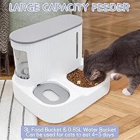 Vista 3 de Kathson Alimentador automático 2 en 1 para gatos y dispensador de agua, alimentador de alimentación por gravedad para gatos de interior y exterior