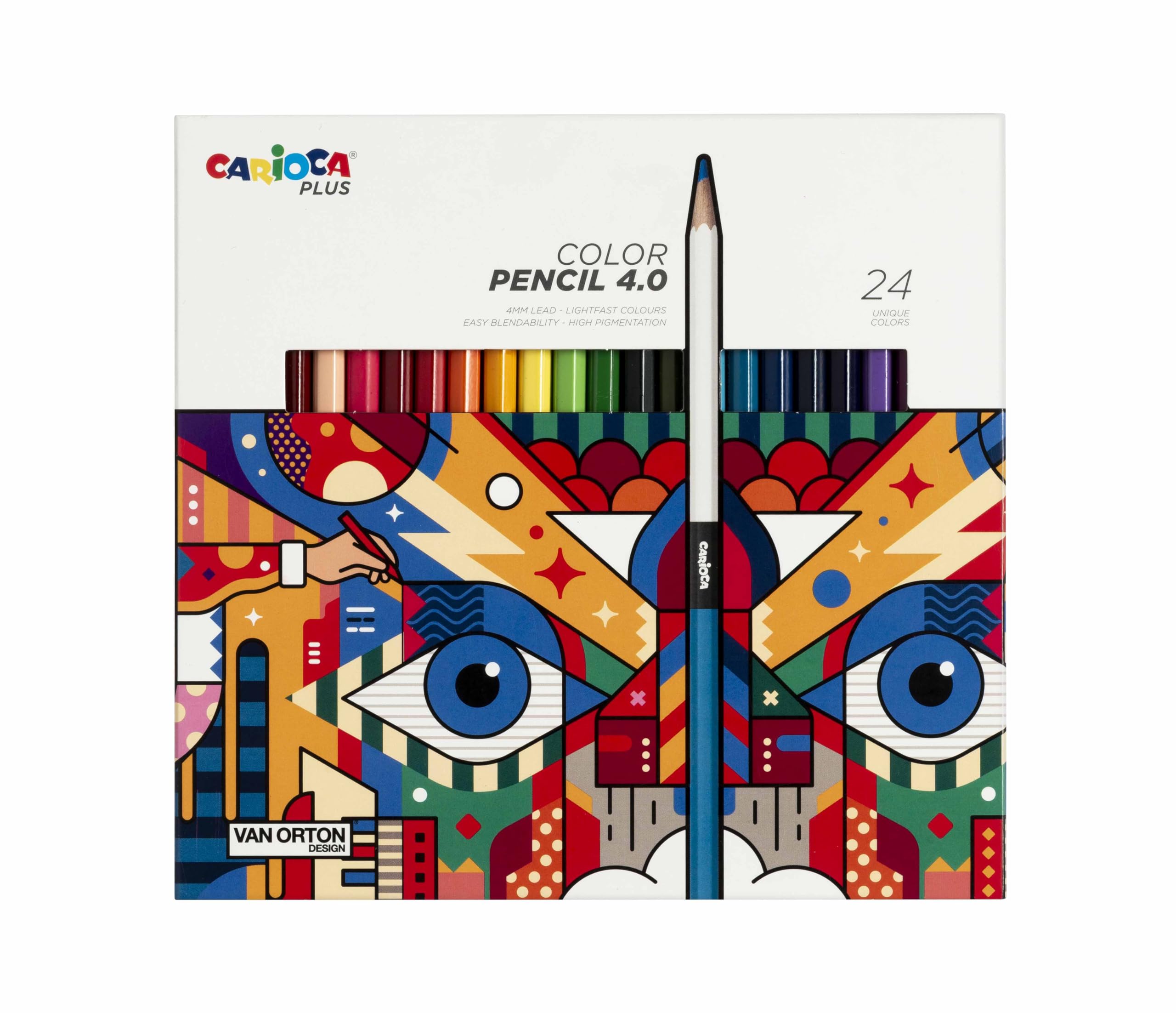 Carioca Plus I Coloured Pencils 4 Inch Wood with Thick and Soft Lead High Pigmentation 24 Pieces