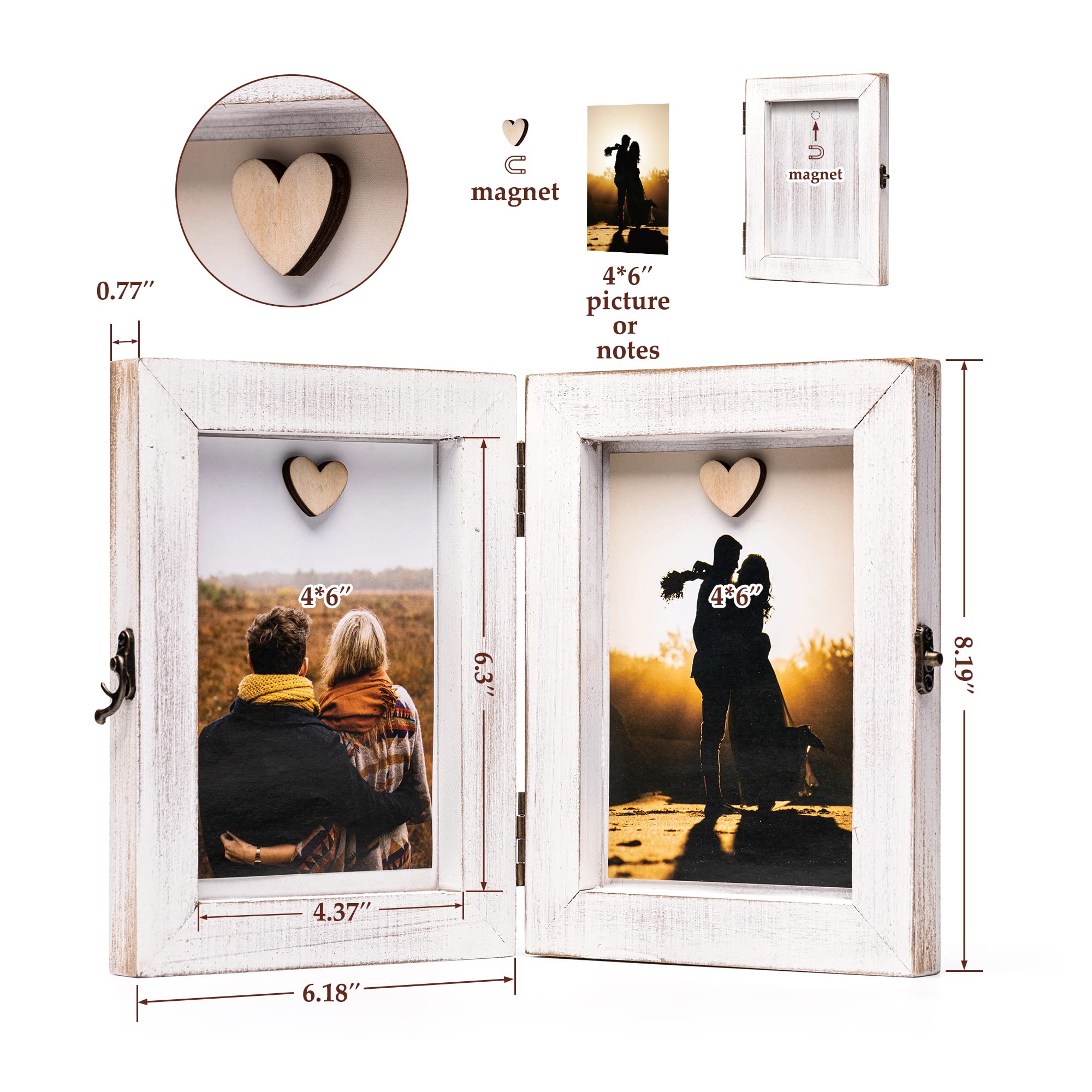 Amazon.com - Double Picture Frame Fold Hinged Rustic Wood Photo