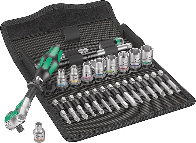 Wera 8100 SA 9 Zyklop Speed Multi-function Ratchet, Socket & Bit Set, 1/4" Drive, Imperial, 28pc, 05004019001