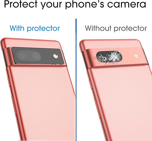 Miniatura 5 de amFilm Paquete de 3 protectores de pantalla de vidrio templado para Google Pixel 7a, con 1 protector de lente de cámara, 0.013 in de grosor,