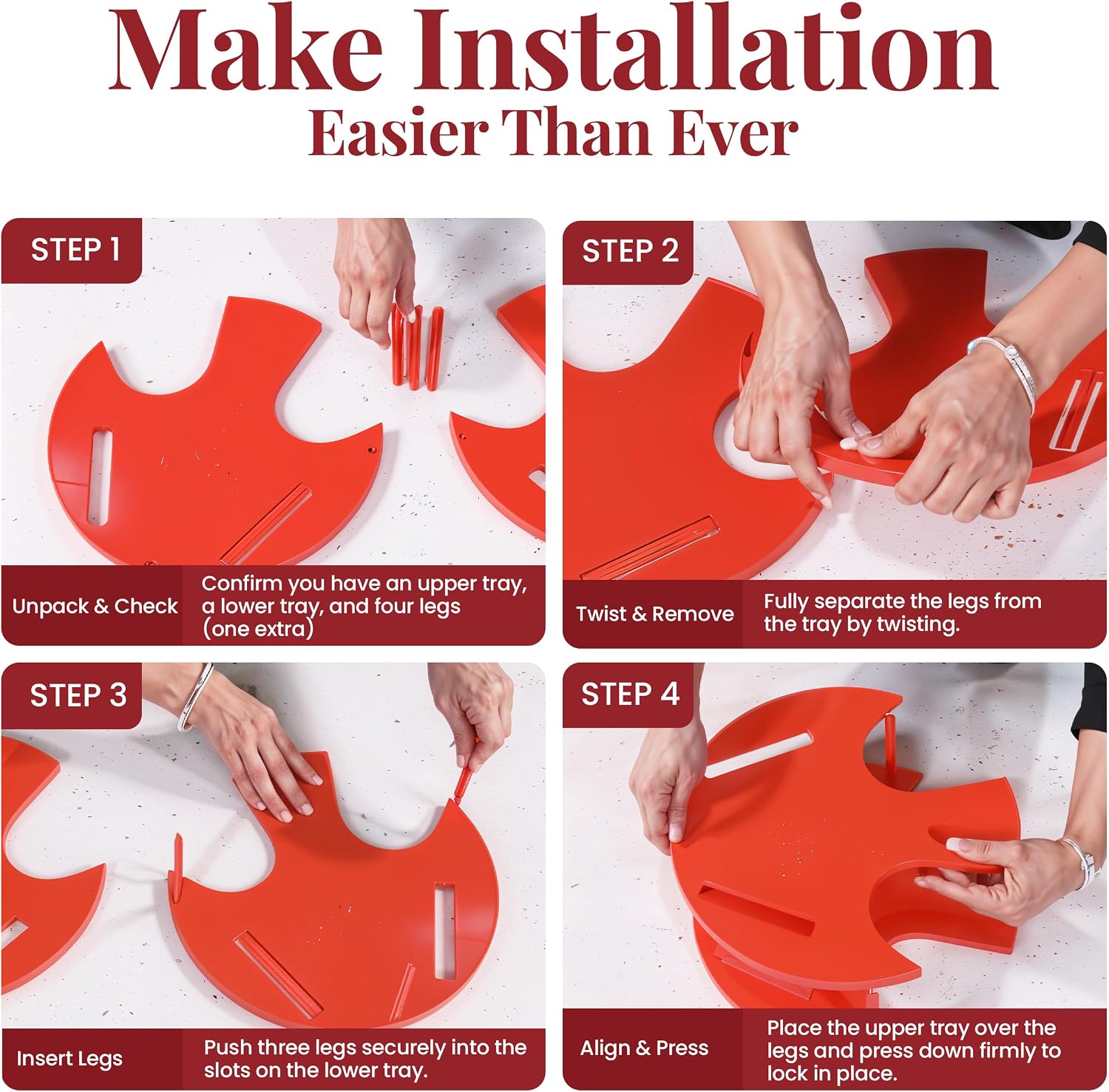 DoubleWave Large Red Two Tier Microwave Plate Stacker