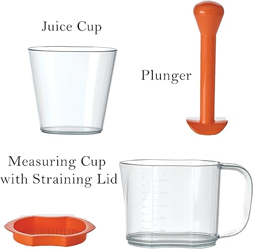 Miniatura 2 de Farberware Exprimidor manual de manivela profesional, blanconaranja