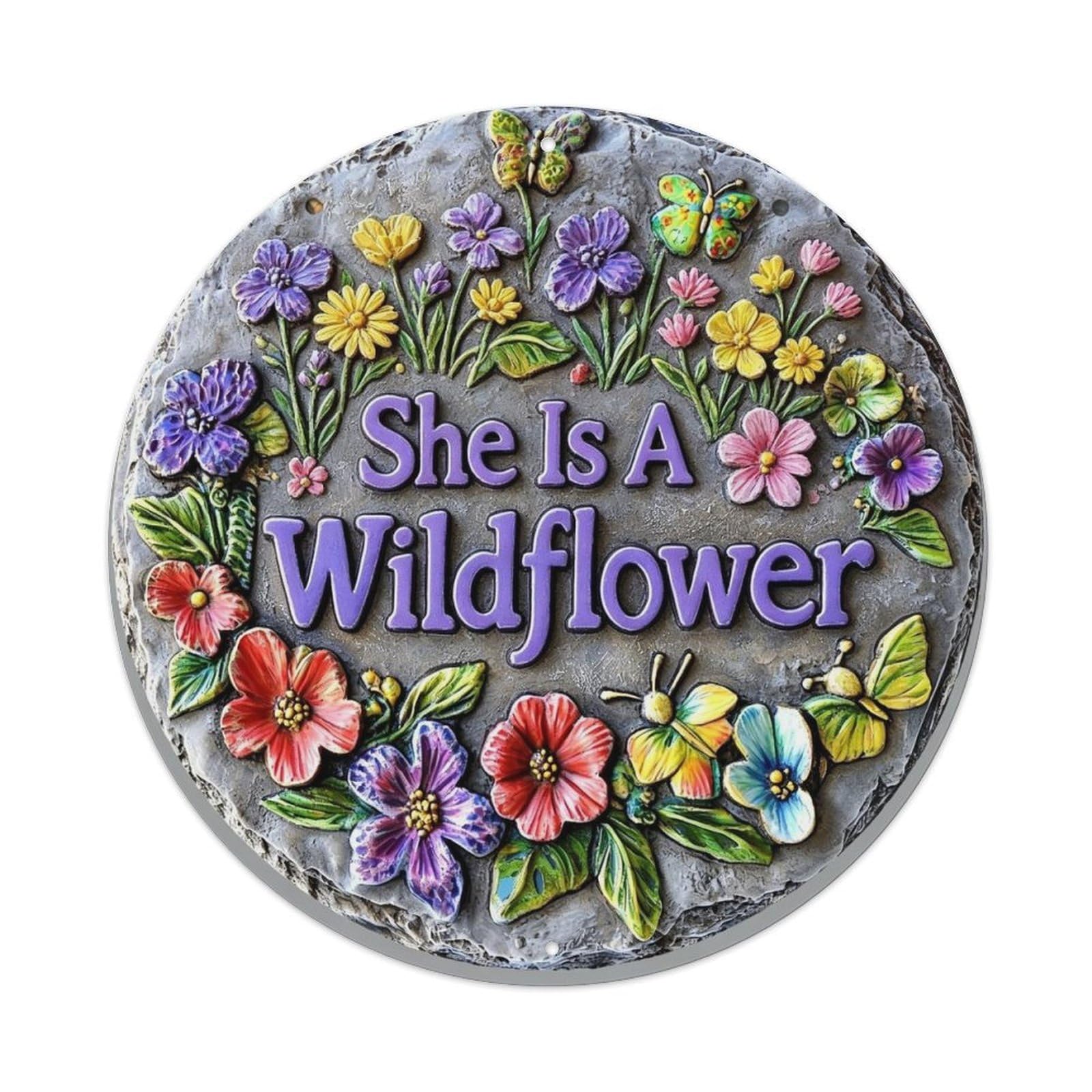 She Is A Wildflower Metal Tin Sign Plaque