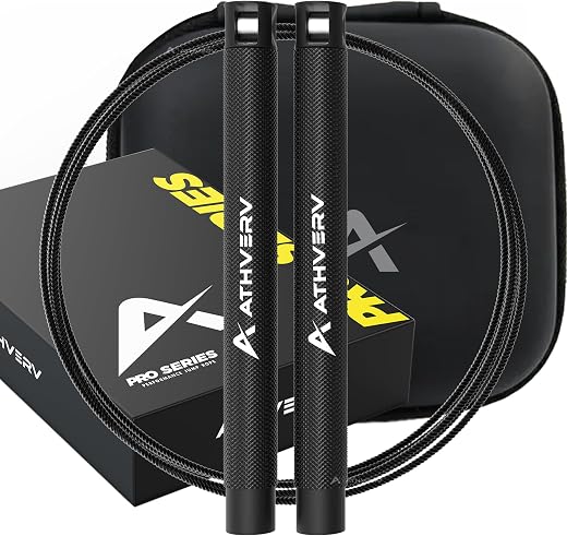 Athverv CrossFit Jump Rope, Speed Skipping Rope for Double Unders, Cardio & HIIT