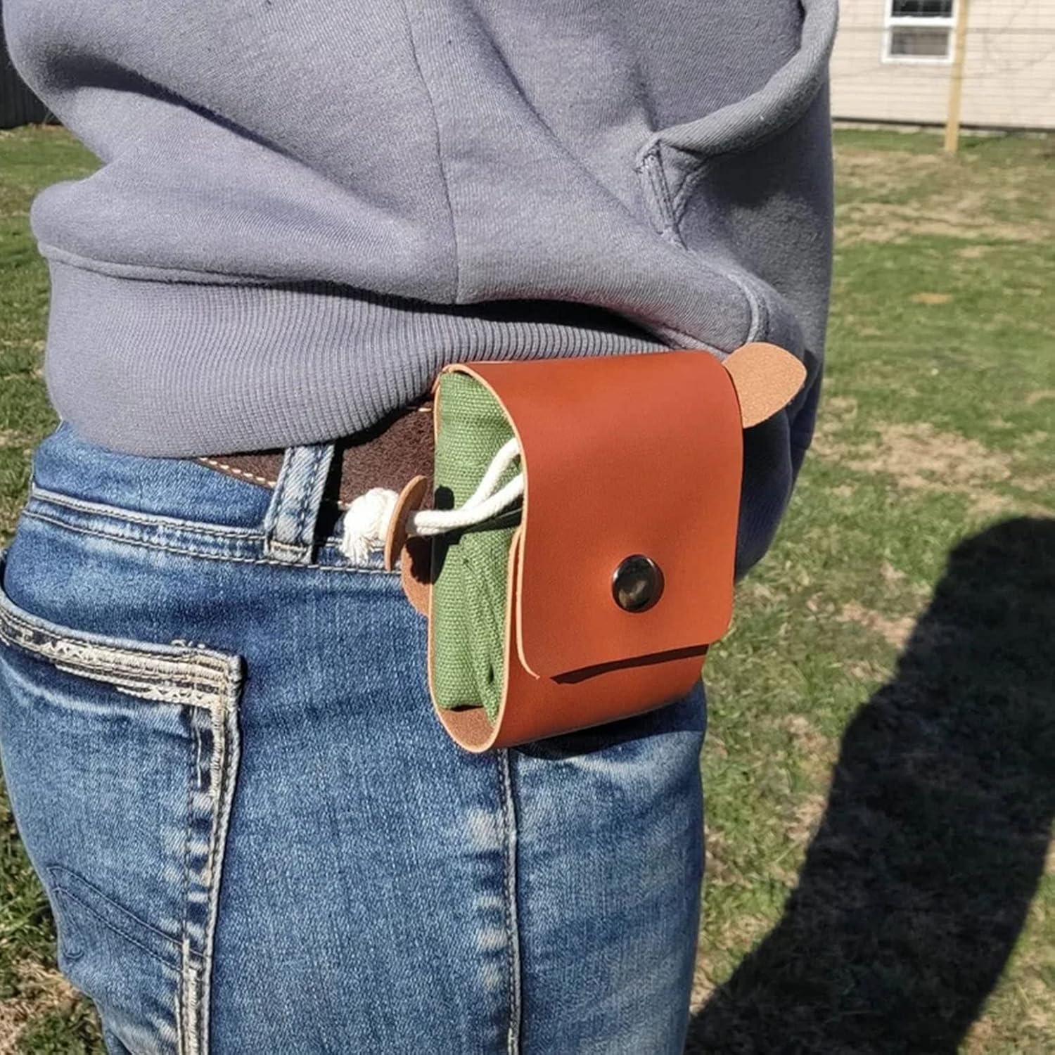 Bushcraft – Bolsa de cuero para cinturón para hombre, bolsa de